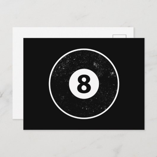 Magic Eight Ball Billiard Pool Uitnodiging Briefkaart (Voorkant / Achterkant)