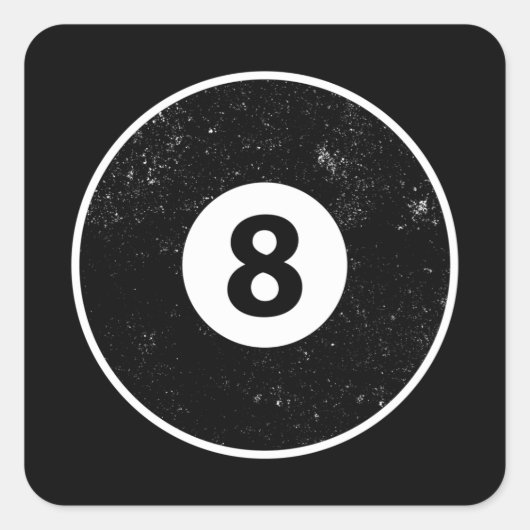 Magic Eight Ball Billiard Pool Vierkante Sticker (Voorkant)