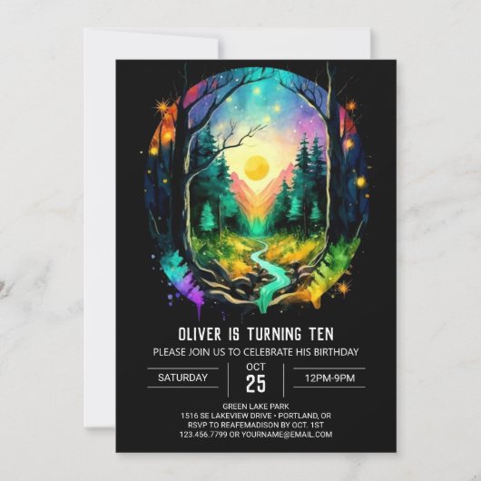 Magic Elegant Brushwood Verjaardag Kaart (Voorkant)