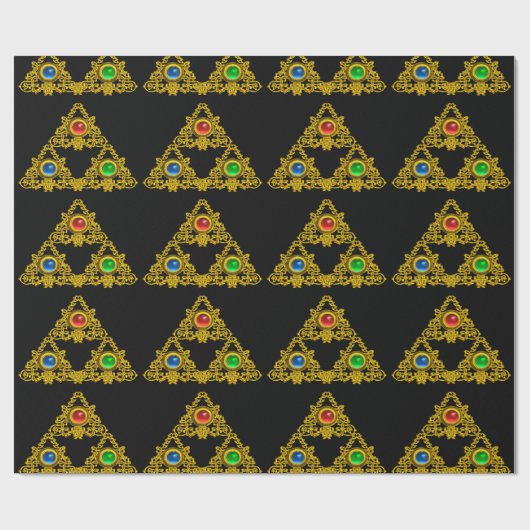 MAGIC ELFIC TALISMAN, BLACK GOLD TRIANGLE, GEMSTON CADEAUPAPIER (Vlak)