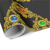 MAGIC ELFIC TALISMAN, BLACK GOLD TRIANGLE, GEMSTON CADEAUPAPIER (Rol Hoek)