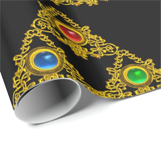 MAGIC ELFIC TALISMAN, BLACK GOLD TRIANGLE, GEMSTON CADEAUPAPIER (Rol Hoek)