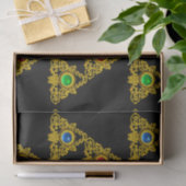 MAGIC ELFIC TALISMAN, BLACK GOLD TRIANGLE, GEMSTON TISSUEPAPIER (Geschenk)