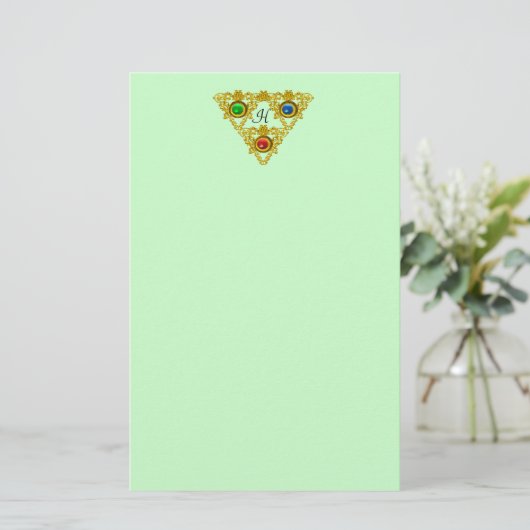 MAGIC ELFIC TALISMAN/GOLD TRIANGAL Green Briefpapier (Staand voorkant)
