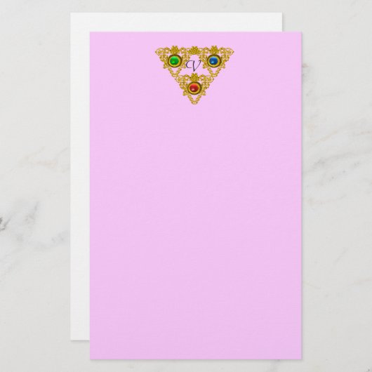 MAGIC ELFIC TALISMAN/GOLD TRIANGELRoze Briefpapier (Voorkant / Achterkant)