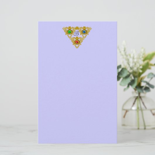 MAGIC ELFIC TALISMAN/GOLD TRIANGLE Blue Briefpapier (Staand voorkant)