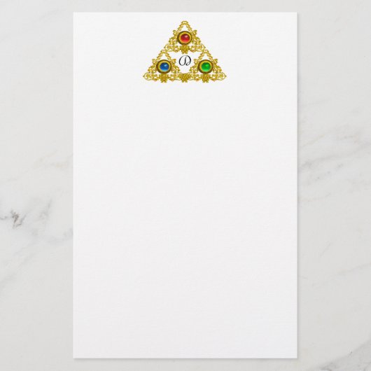 MAGIC ELFIC TALISMAN/GOLD TRIANGLE White Briefpapier (Voorkant)