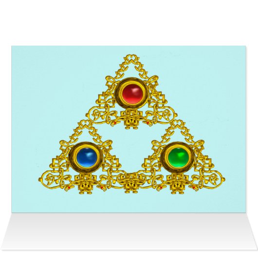 MAGIC ELFIC TALISMAN/GOLD TRIANGY MET GEMSTONES (Binnen Horizontaal (Boven))