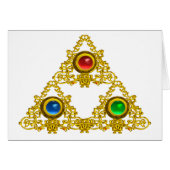 MAGIC ELFIC TALISMAN/GOLD TRIANGY MET GEMSTONES (Voorkant Horizontaal)