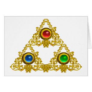 MAGIC ELFIC TALISMAN/GOLD TRIANGY MET GEMSTONES