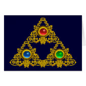 MAGIC ELFIC TALISMAN/GOLD TRIANGY MET GEMSTONES (Voorkant Horizontaal)