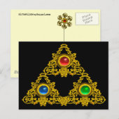 MAGIC ELFIC TALISMAN/GOLD TRIANGY MET GEMSTONES BRIEFKAART (Voorkant / Achterkant)