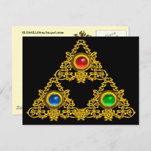 MAGIC ELFIC TALISMAN/GOLD TRIANGY MET GEMSTONES BRIEFKAART (Voorkant / Achterkant)