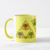 MAGIC ELFIC TALISMAN/GOLD TRIANGY MET GEMSTONES MOK (Links)