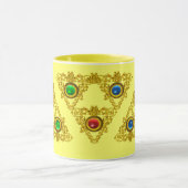 MAGIC ELFIC TALISMAN/GOLD TRIANGY MET GEMSTONES MOK (Midden)