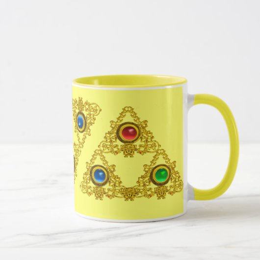 MAGIC ELFIC TALISMAN/GOLD TRIANGY MET GEMSTONES MOK (Rechts)