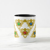 MAGIC ELFIC TALISMAN/GOLD TRIANGY MET GEMSTONES MOK (Midden)