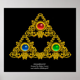 MAGIC ELFIC TALISMAN/GOLD TRIANGY MET GEMSTONES POSTER