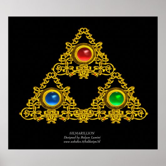 MAGIC ELFIC TALISMAN/GOLD TRIANGY MET GEMSTONES POSTER (Voorkant)