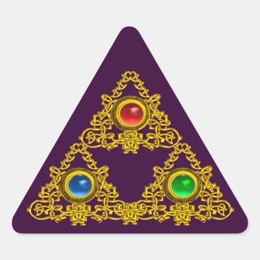 MAGIC ELFIC TALISMAN/GOLD TRIANGY MET GEMSTONES STICKER (Voorkant)