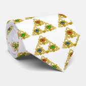 MAGIC ELFIC TALISMAN/GOLD TRIANGY MET GEMSTONES STROPDAS (Opgerold)