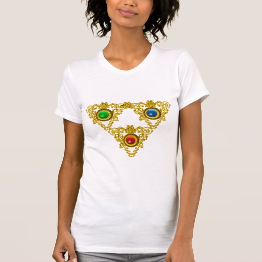MAGIC ELFIC TALISMAN/GOLD TRIANGY MET GEMSTONES T-SHIRT (Voorkant)