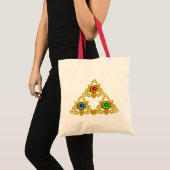 MAGIC ELFIC TALISMAN/GOLD TRIANGY MET GEMSTONES TOTE BAG (Voorkant (product))