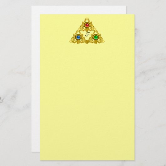 MAGIC ELFIC TALISMAN/GOLD TRIANGYellow Briefpapier (Voorkant / Achterkant)