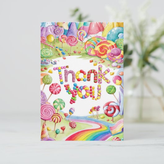 Magic Enchanted Candyland bedankt kaart (Staand voorkant)