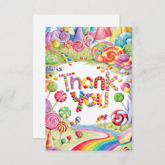 Magic Enchanted Candyland bedankt kaart (Voorkant / Achterkant)