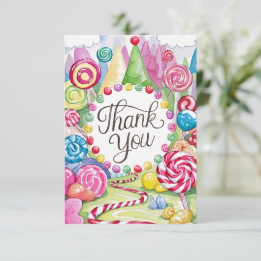 Magic Enchanted Candyland bedankt kaart (Staand voorkant)