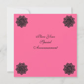 MAGIC EVENT Pink Black Celtic Knot Flower Invite Kaart (Achterkant)