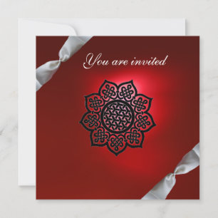 MAGIC EVENT Ribbon white red champagne Kaart