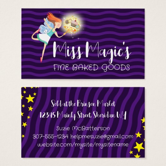 Magic fairy cake cupcake koekje bakkerij bakken visitekaartje (Voorkant /achterkant)