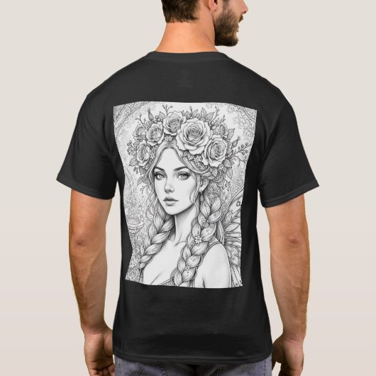 Magic Fairy Line Art – Double Sided Fae T-Shirt (Achterkant)