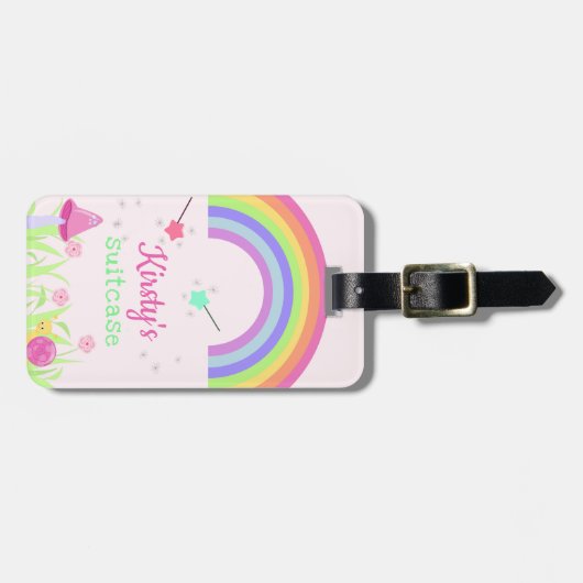Magic Fairy Rainbow | Gepersonaliseerde Kinderen/m Bagagelabel (Voorkant horizontaal)