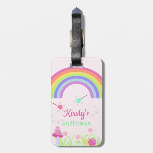Magic Fairy Rainbow | Gepersonaliseerde Kinderen/m Bagagelabel (Achterkant verticaal)