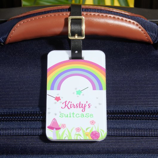 Magic Fairy Rainbow | Gepersonaliseerde Kinderen/m Bagagelabel (Voorkant Insitu 2)