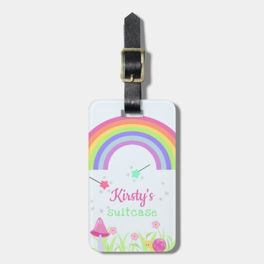 Magic Fairy Rainbow | Gepersonaliseerde Kinderen/m Bagagelabel (Voorkant verticaal)