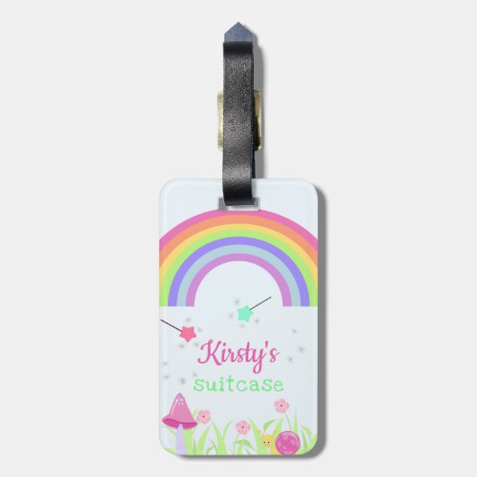 Magic Fairy Rainbow | Gepersonaliseerde Kinderen/m Bagagelabel (Achterkant verticaal)