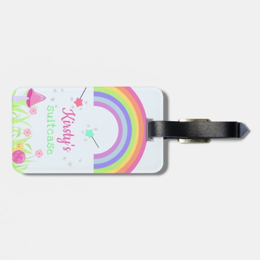 Magic Fairy Rainbow | Gepersonaliseerde Kinderen/m Bagagelabel (Achterkant horizontaal)