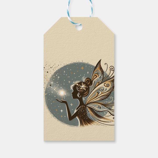 Magic Fairy silhouet kinderverjaardag Cadeaulabel (Achterkant)