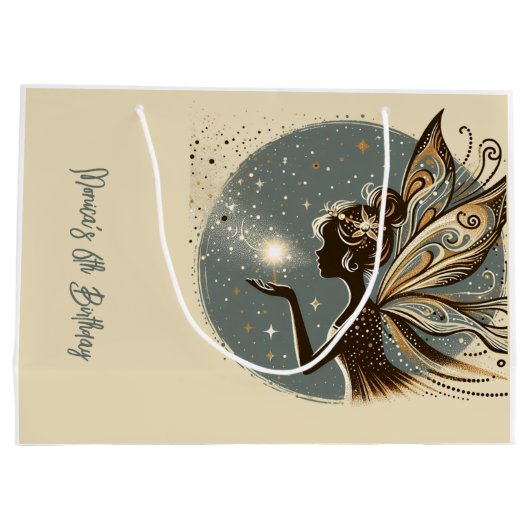 Magic Fairy silhouet kinderverjaardag Groot Cadeauzakje (Achterkant)