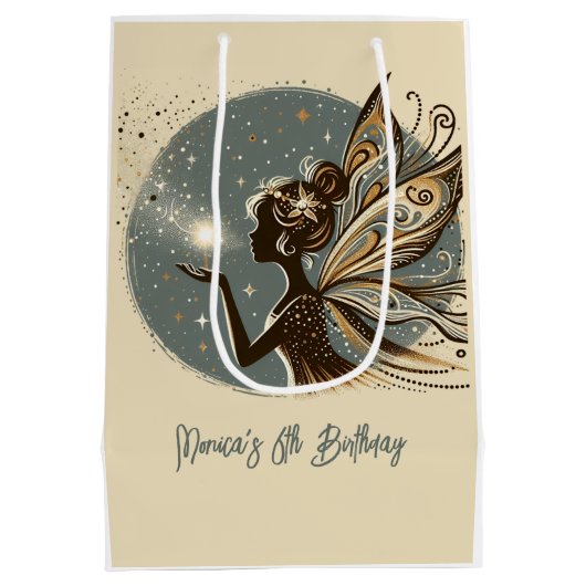 Magic Fairy silhouet kinderverjaardag Medium Cadeauzakje (Achterkant)