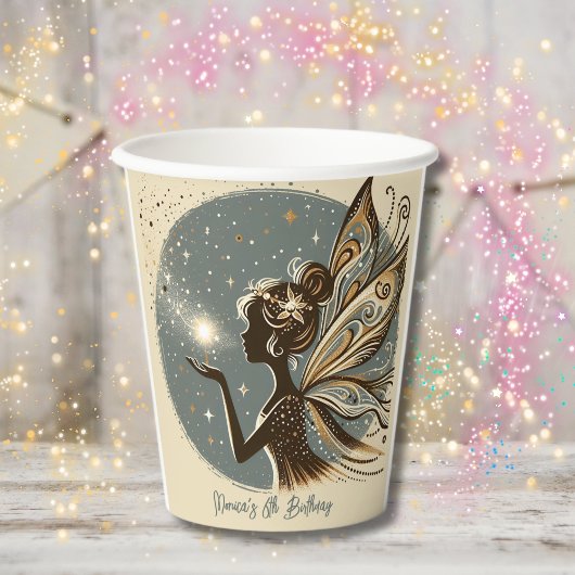 Magic Fairy silhouet kinderverjaardag Papieren Bekers