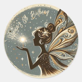 Magic Fairy silhouet kinderverjaardag Ronde Sticker