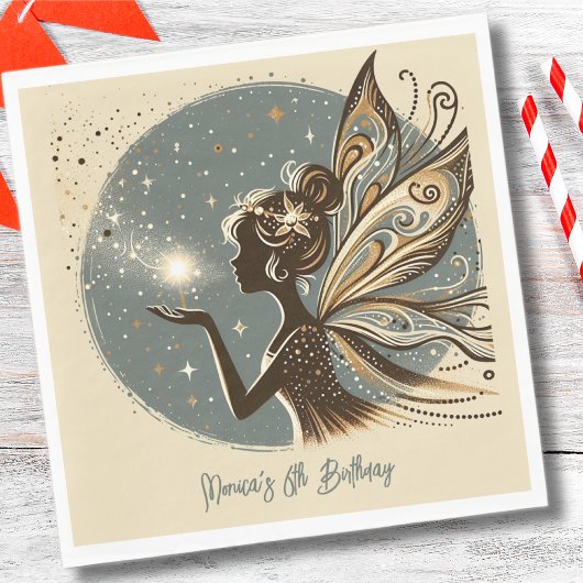 Magic Fairy silhouet kinderverjaardag Servet