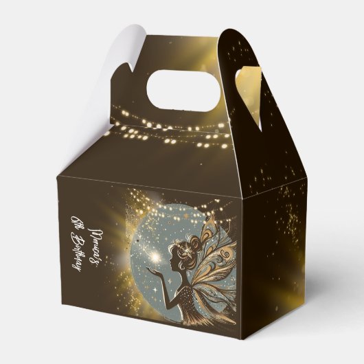 Magic Fairy silhouet 's nachts kinderen verjaardag Bedankdoosjes (Voorkant Zijde)