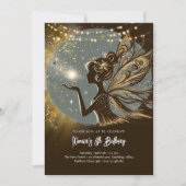 Magic Fairy silhouet 's nachts kinderen verjaardag Kaart (Voorkant)