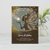 Magic Fairy silhouet 's nachts kinderen verjaardag Kaart (Staand voorkant)